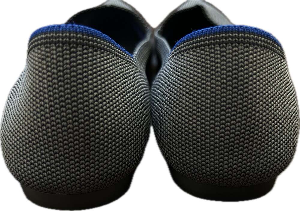 Rothy's The Point Cloud Grey Birdseye Pointed Toe Flat Minimalist Coastal Casual - Picture 6 of 14